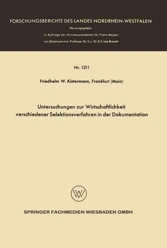 Untersuchungen zur Wirtschaftlichkeit verschiedener Selektionsverfahren in der Dokumentation