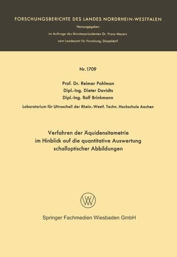 Verfahren der Äquidensitometrie im Hinblick auf die quantitative Auswertung schalloptischer Abbildungen