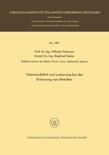 Volumendefizit und Lunkerung bei der Erstarrung von Metallen