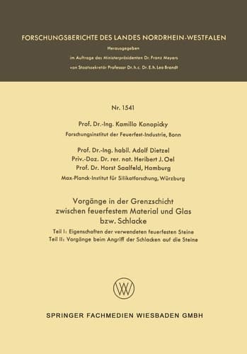 Vorgänge in der Grenzschicht zwischen feuerfestem Material und Glas bzw. Schlacke
