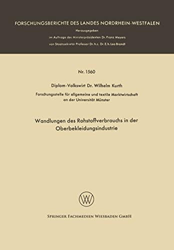 Wandlungen des Rohstoffverbrauchs in der Oberbekleidungsindustrie