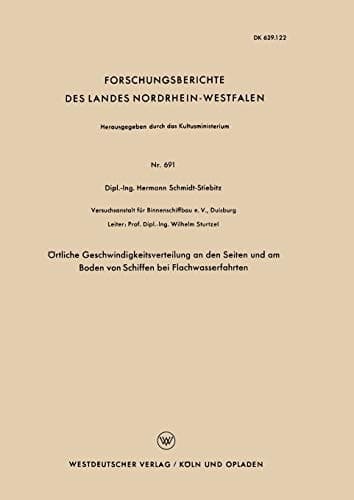 Örtliche Geschwindigkeitsverteilung an den Seiten und am Boden von Schiffen bei Flachwasserfahrten