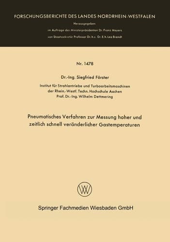 Pneumatisches Verfahren zur Messung hoher und zeitlich schnell veränderlicher Gastemperaturen
