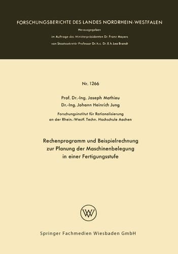 Rechenprogramm und Beispielrechnung zur Planung der Maschinenbelegung in einer Fertigungsstufe