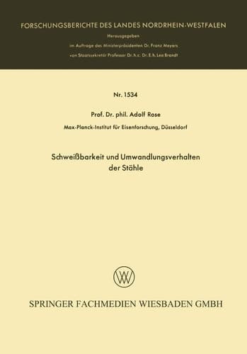 Schweißbarkeit und Umwandlungsverhalten der Stähle