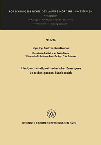 Zündgeschwindigkeit technischer Brenngase über den ganzen Zündbereich