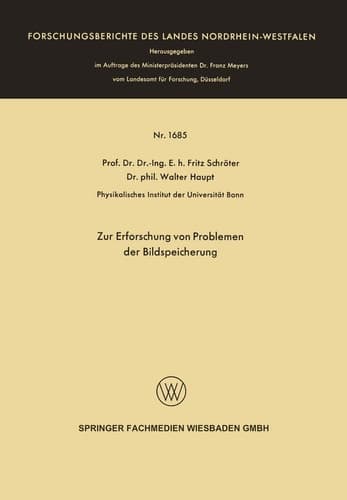 Zur Erforschung von Problemen der Bildspeicherung