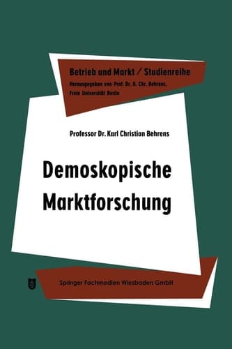 Demoskopische Marktforschung (German Edition)