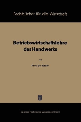 Betriebswirtschaftslehre des Handwerks (German Edition)