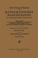 Encyklopd̃ie der Mathematischen Wissenschaften mit Einschluss ihrer Anwendungen Vierter Band: Mechanik