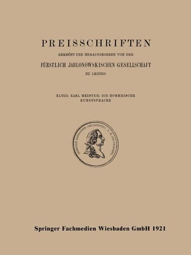 Die Homerische Kunstsprache (Preisschriften) (German Edition)