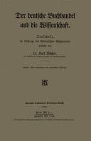 Der deutsche Buchhandel und die Wissenschaft Denkschrift