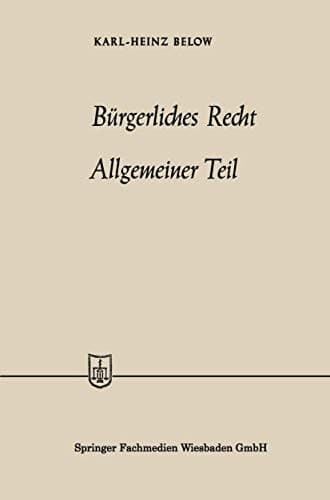 Bürgerliches Recht Allgemeiner Teil