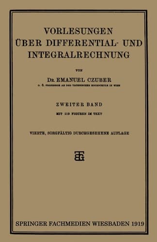 Vorlesungen Über Differential- und Integralrechnung