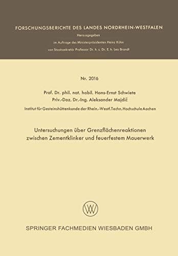 Untersuchungen über Grenzflächenreaktionen zwischen Zementklinker und feuerfestem Mauerwerk