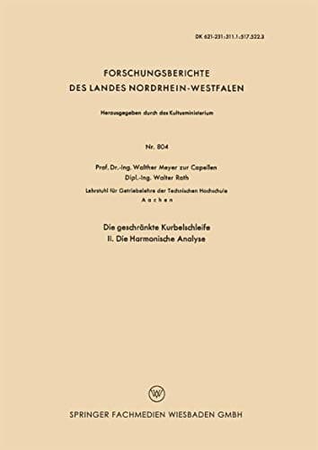 Die geschränkte Kurbelschleife II. Die Harmonische Analyse