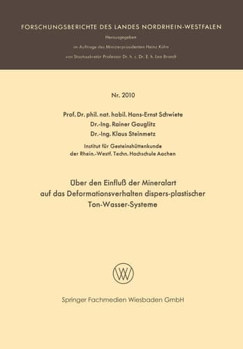 Über den Einfluß der Mineralart auf das Deformationsverhalten dispers-plastischer Ton-Wasser-Systeme