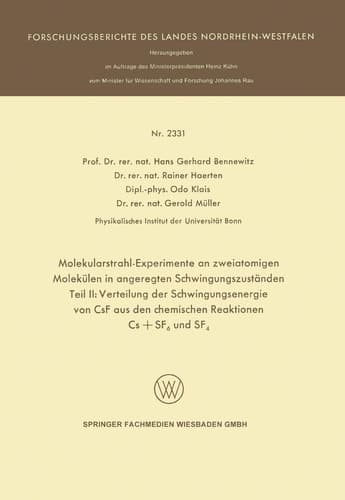 Molekularstrahl-Experimente an zweiatomigen Molekülen in angeregten Schwingungszuständen Teil II: Verteilung der Schwingungsenergie von CsF aus den chemischen Reaktionen Cs + SF6 und SF4