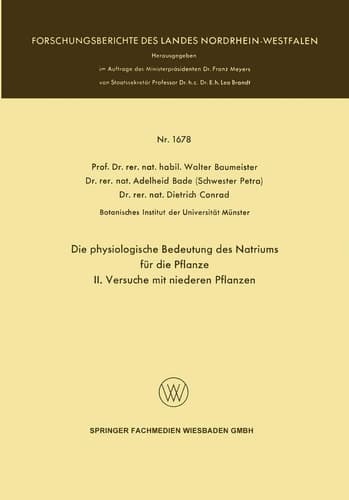 Die physiologische Bedeutung des Natriums für die Pflanze II. Versuche mit niederen Pflanzen
