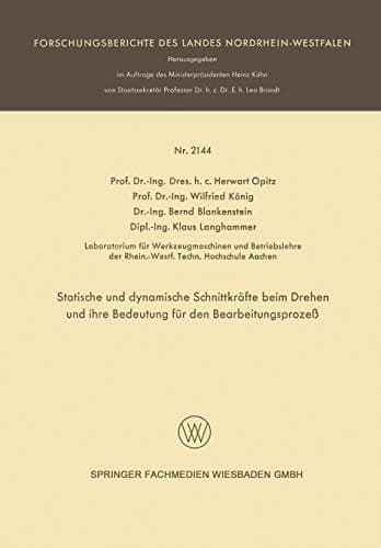 Statische und dynamische Schnittkräfte beim Drehen und ihre Bedeutung für den Bearbeitungsprozeß