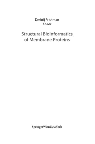 Structural Bioinformatics of Membrane Proteins