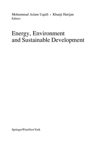 Energy, Environment and Sustainable Development