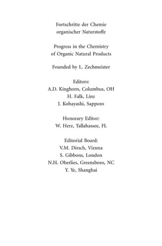 Fortschritte der Chemie organischer Naturstoffe / Progress in the Chemistry of Organic Natural Products, Vol. 93