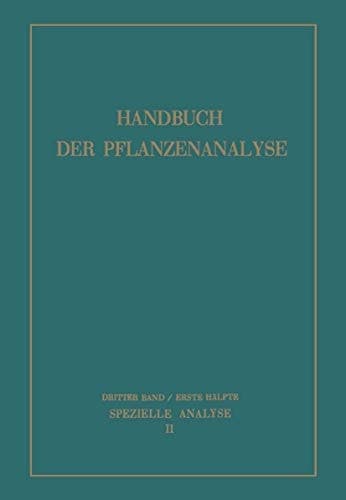 Spezielle Analyse Organische Stoffe II