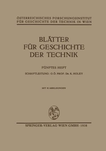Blätter für Geschichte der Technik