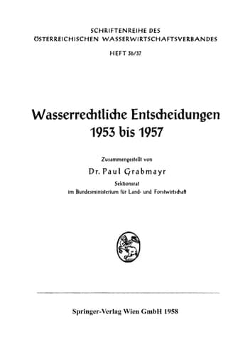 Wasserrechtliche Entscheidungen 1953 bis 1957