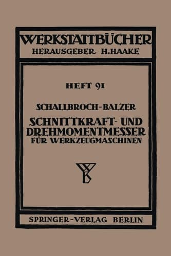 Schnittkraft-und Drehmomentmesser für Werkzeugmaschinen