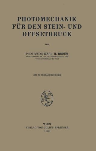 Photomechanik für den Stein- und Offsetdruck