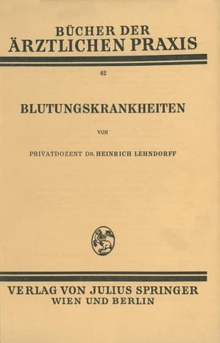Blutungskrankheiten Band 42