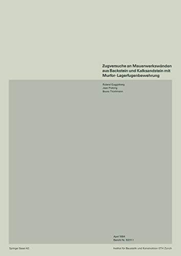Zugversuche an Mauerwerkswänden aus Backstein und Kalksandstein mit Murfor-Lagerfugenbewehrung