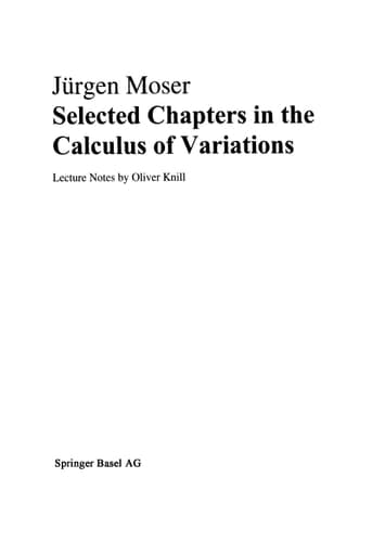 Selected Chapters in the Calculus of Variations