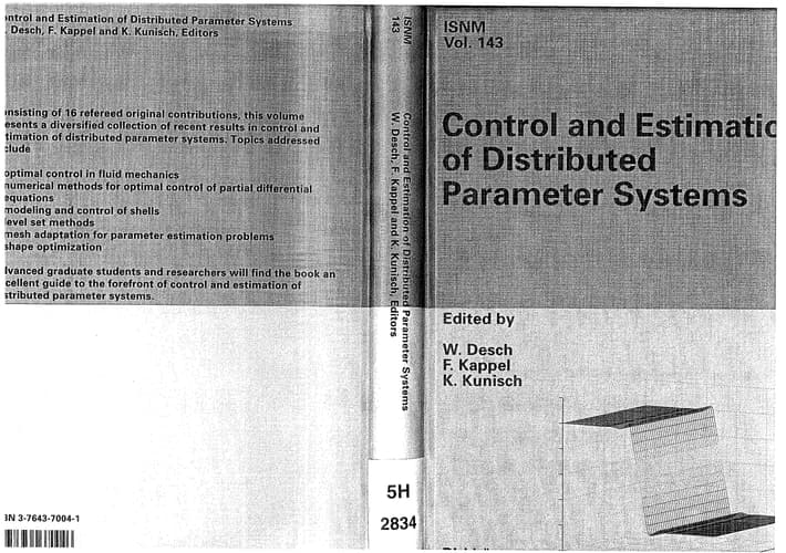 Estimation and Control of Distributed Parameter Systems Proceedings of an International Conference on Control and Estimation of Distributed Parameter Systems, Vorau, July 8–14, 1990