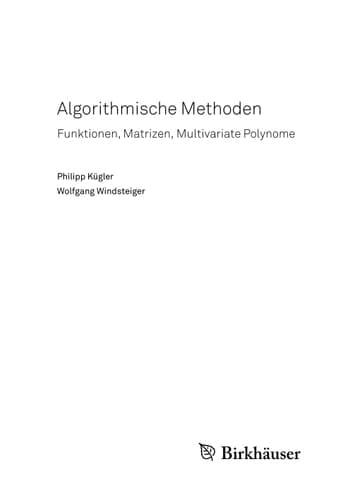 Algorithmische Methoden Band 2: Funktionen, Matrizen, Multivariate Polynome