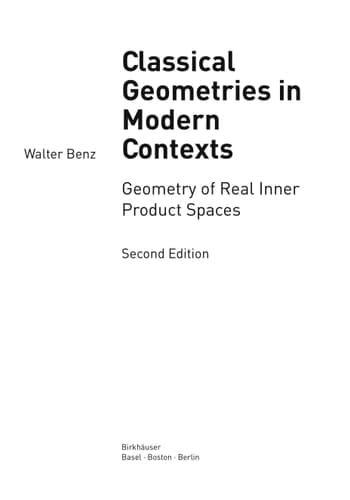 Classical Geometries In Modern Contexts 2Ed (Hb)