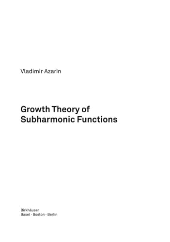 Growth Theory of Subharmonic Functions
