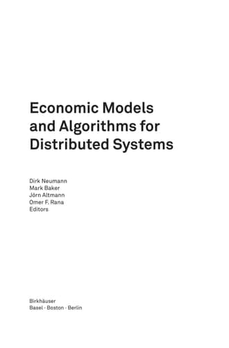 Economic Models and Algorithms for Distributed Systems