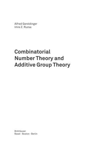 Combinatorial Number Theory and Additive Group Theory