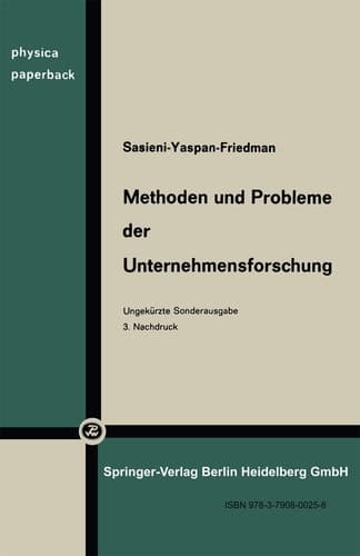 Methoden und Probleme der Unternehmensforschung Operations Research