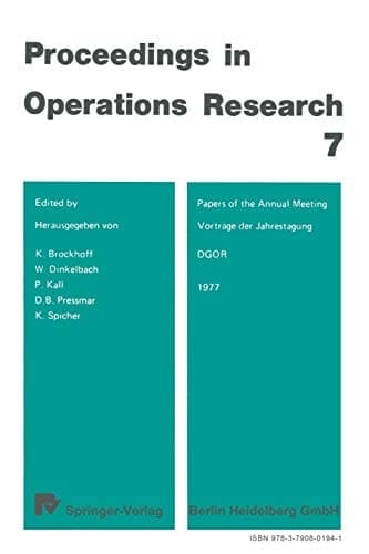 Vorträge der Jahrestagung 1977 / Papers of the Annual Meeting 1977 DGOR