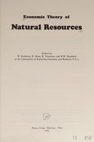 Economic Theory of Natural Resources