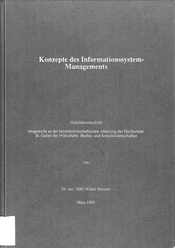 Konzepte des Informationssystem-Managements