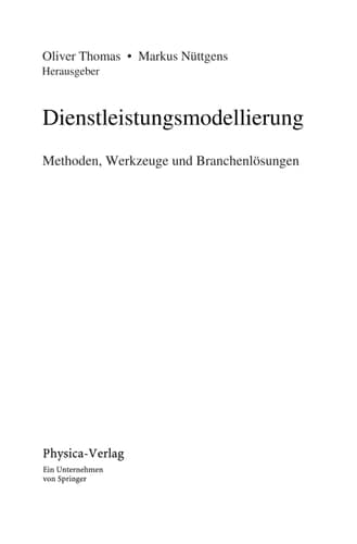 Dienstleistungsmodellierung Methoden, Werkzeuge und Branchenlösungen