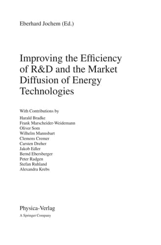 Improving the Efficiency of R&D and the Market Diffusion of Energy Technologies