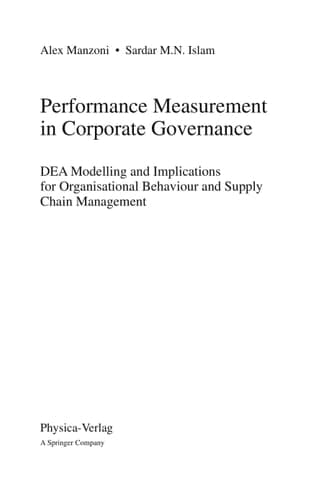 Performance Measurement in Corporate Governance DEA Modelling and Implications for Organisational Behaviour and Supply Chain Management