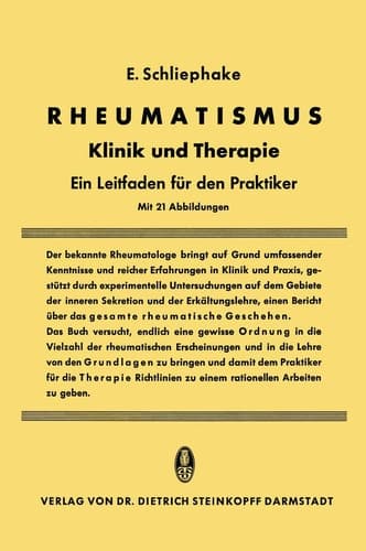 Rheumatismus Klinik und Therapie Ein Leitfaden für den Praktiker