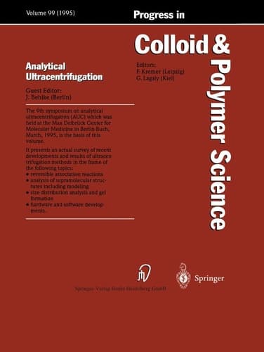 Analytical Ultracentrifugation (Progress in Colloid and Polymer Science, Vol. 99)